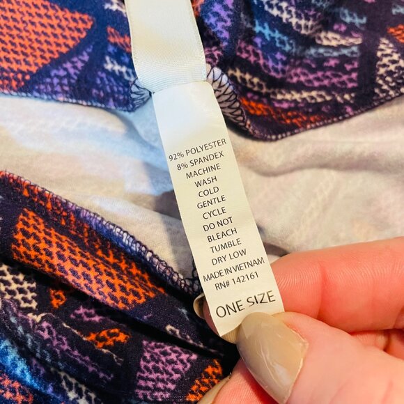 Lularoe Geometric Print Leggings One Size Polyester Spandex Blend - Picture 4 of 7